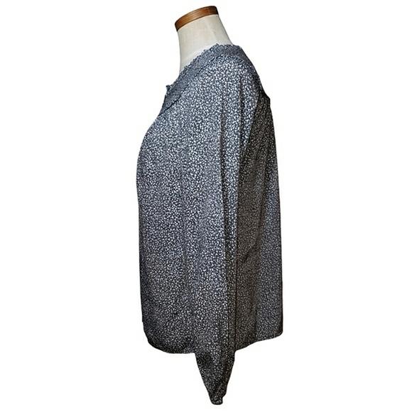 LC Lauren Conrad Oversized Ruffle Prarie Yoke Ditsy Floral Button Down Top XS - Picture 5 of 17